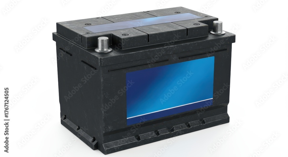 Obraz premium Automotive power source device sits isolated against a clean white background