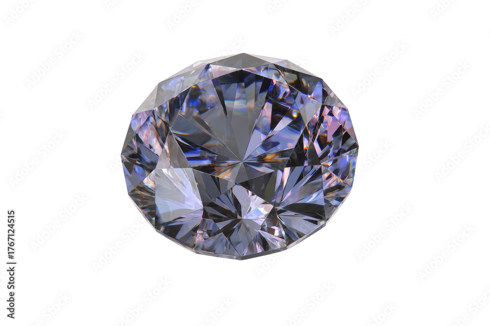 Fototapeta premium A blue diamond is sitting on a white background