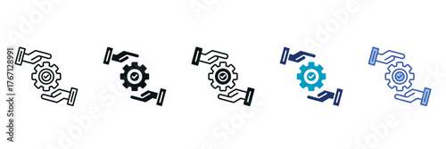 Development Icon Set Consisting of Multiple Styles Vector Illustration