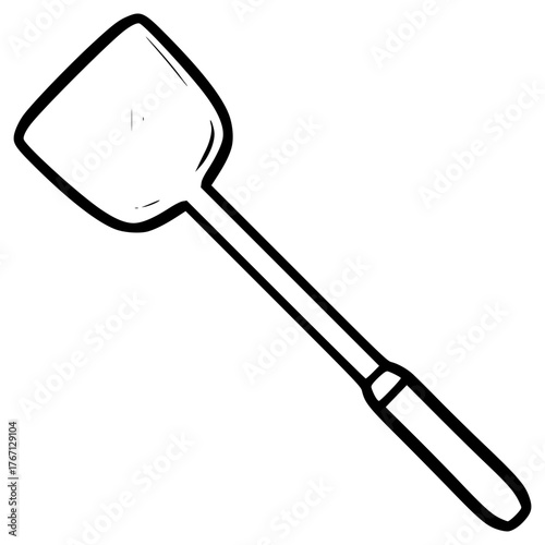 doodle spatula illustration hand drawn outline vector
