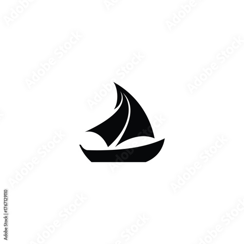 sail or ship vector icon,sailing boat logo design illustration