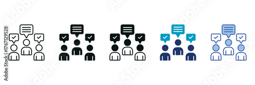 Interpersonal Skill Icon Set Consisting of Multiple Styles Vector Illustration