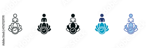 Patience Icon Set Consisting of Multiple Styles Vector Illustration