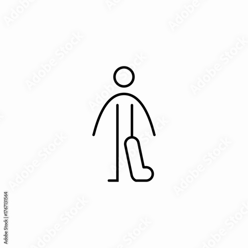 leg injury icon sign vector