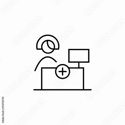 nurse desk icon sign vector