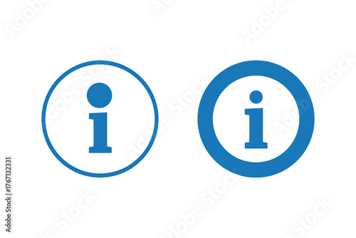 Information Sign Two Blue Info Icons Vector Illustration Help and Support Button