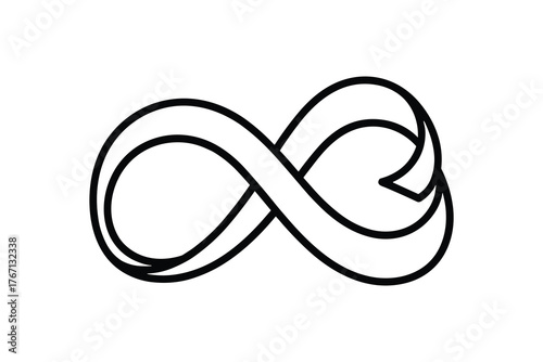 Infinity symbol line art drawing vector illustration representing endless cycle or limitless potential