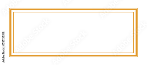 Minimalist rectangular gold frame on white background