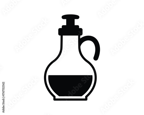 Olive oil carafe with handle and liquid content icon design for cooking product
