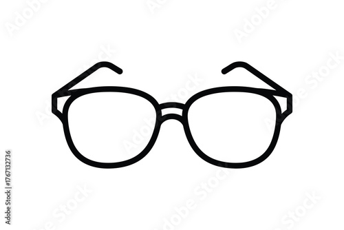 Outline of Stylish Eyeglasses for Vision or Fashion Accessory