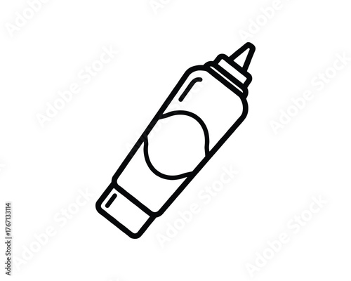 Squeeze bottle with nozzle illustration isolated on white background sauce or condiment container design