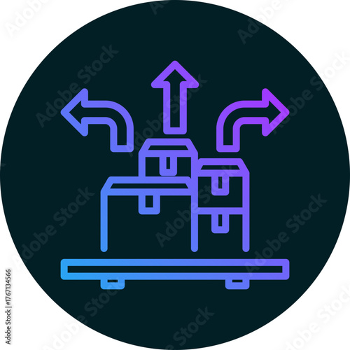Distribution icon isolated on white background. vector illustration icon for business to consumer