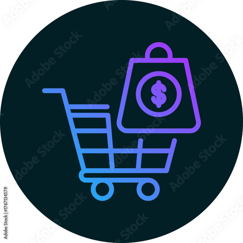 Purchasing icon isolated on white background. vector illustration icon for business to consumer