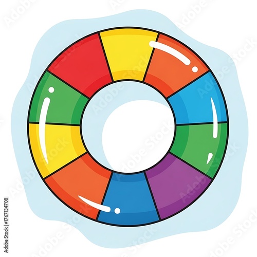 Free Download Colorful Inflatable Ring Floating in Water Illustration. - GFXLoad