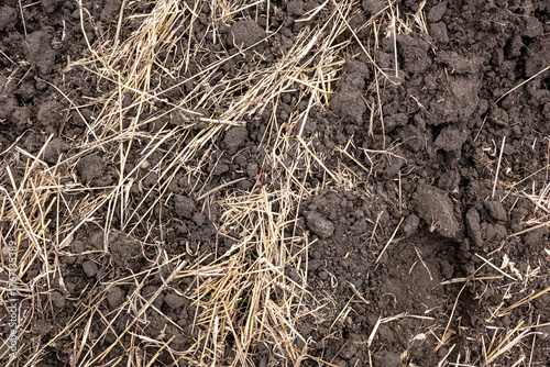 Fototapeta Post-harvest tillage prepares soil for next seasons crops