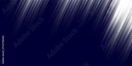 Abstract halftone wave dots grunge dark navy background.