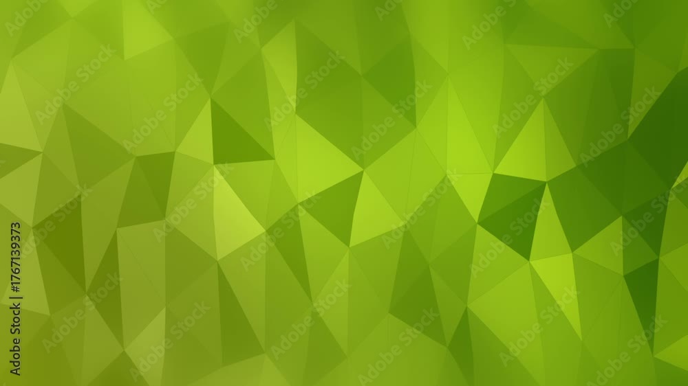 Abstract Green Geometric Background with Low Poly Design.