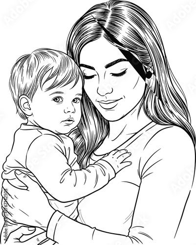 Mother holding child, maternal love, family bond, parent and baby, emotional connection, motherhood care, nurturing embrace, childhood innocence, parenthood tenderness, affection