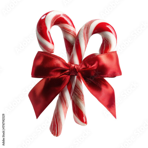 Candy cane png red ribbon festive holiday sweet decoration bow