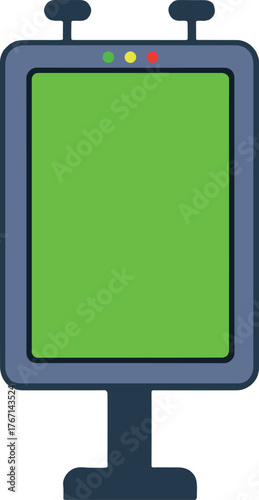 vector art of lcd monitor with green screen