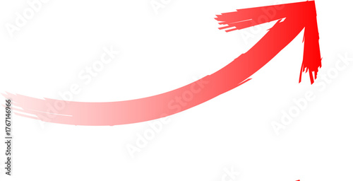 A vibrant upward-pointing red arrow with a gradient effect, symbolizing growth and progress.