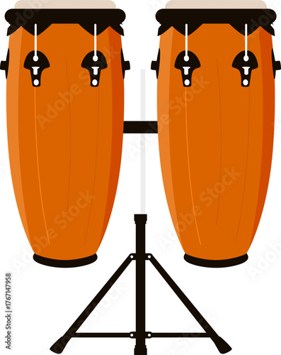 Illustration of Conga Drums on a Stand