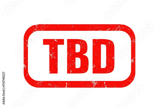 Red tbd stamp isolated on transparent background