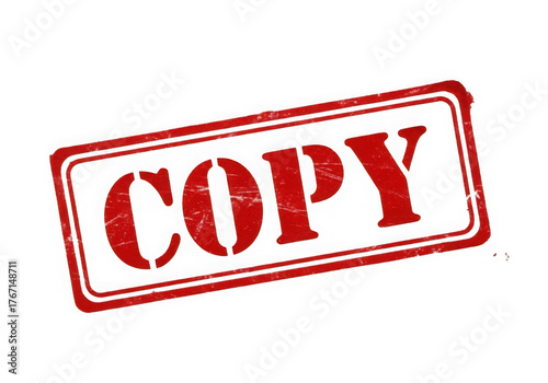 Red stamp with the word copy isolated on transparent background