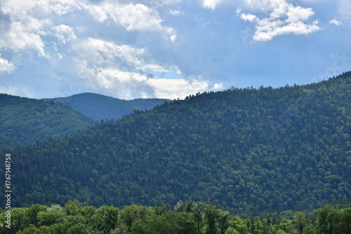 Mountain landscape with clouds