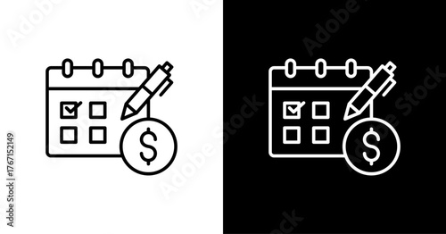 Saving Plan White Icon Set Design