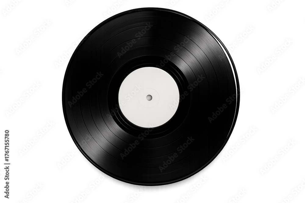 Obraz premium Vinyl record playing classic analog music on transparent background