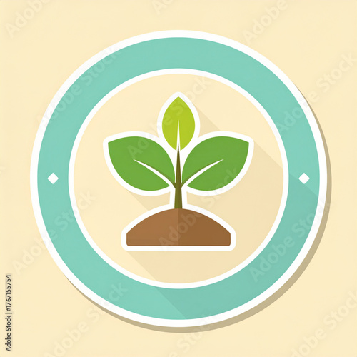 Minimalist sprouting plant icon symbolizing environmental growth and sustainability