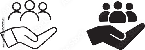 Protection Hand People Icon. Safety and Protection Concept Vector Illustration.