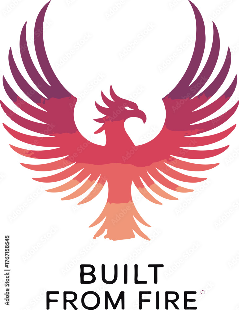 Fototapeta premium Abstract illustration of fiery structures and elements symbolizing creation and destruction isolated on white background