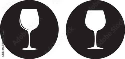 Two oval wine glass silhouettes facing each other