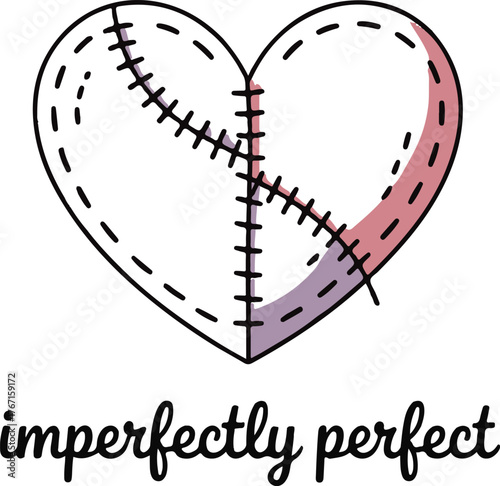 Charming imperfectly perfect heart shapes in a delightful vector design isolated on white background