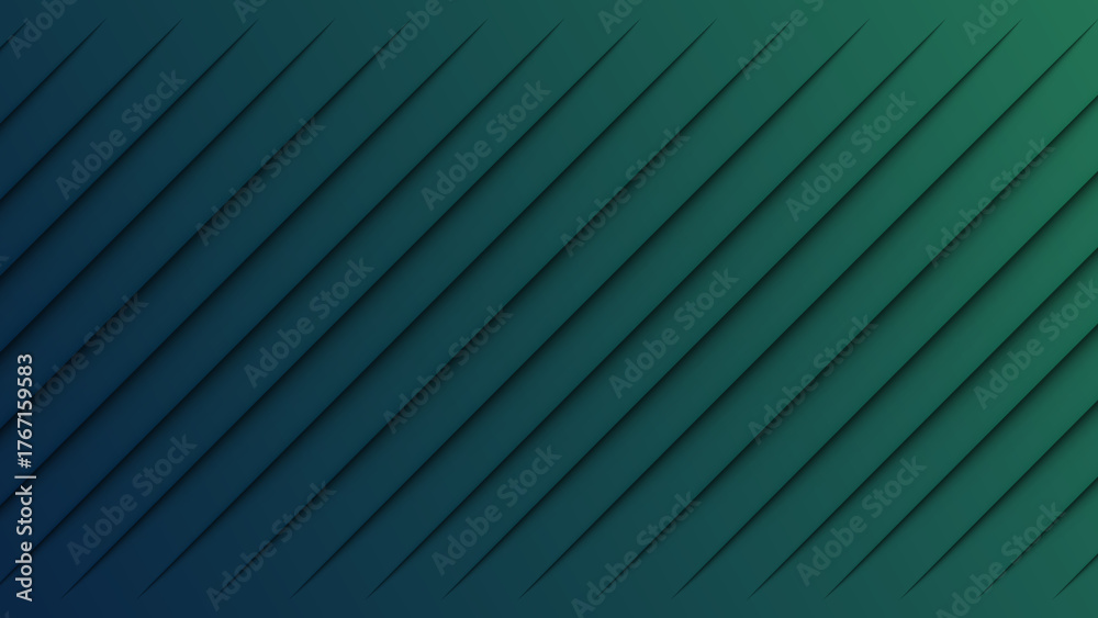 Obraz premium Teal Green Diagonal Stripes Shadowed Gradient Background image