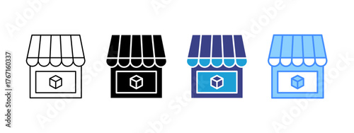 Business and Commerce icon set multiple style collection