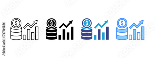 Business and Finance icon set multiple style collection