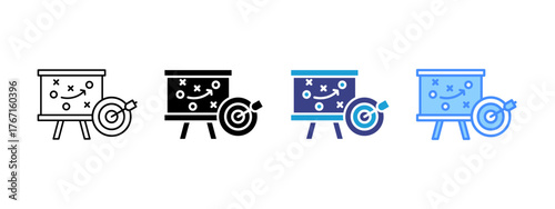 Business Strategy icon set multiple style collection