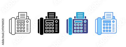 Fax Machine  icon set multiple style collection