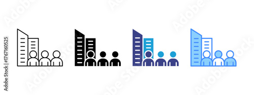 Employee icon set multiple style collection