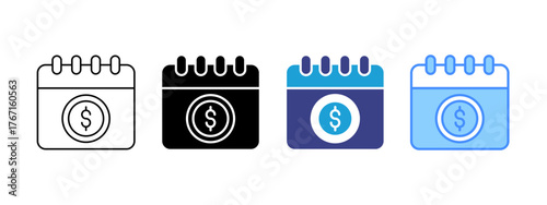 Finance Plan icon set multiple style collection