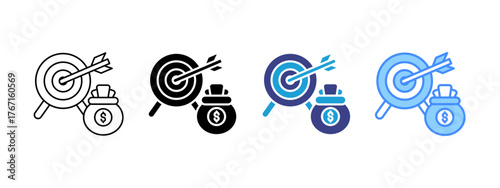 Goals icon set multiple style collection