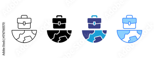 International Business icon set multiple style collection