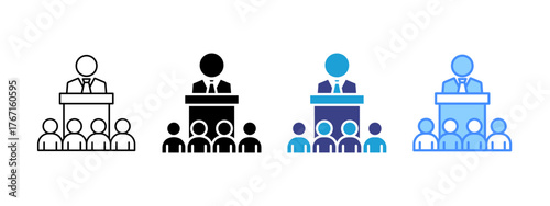 Meeting icon set multiple style collection