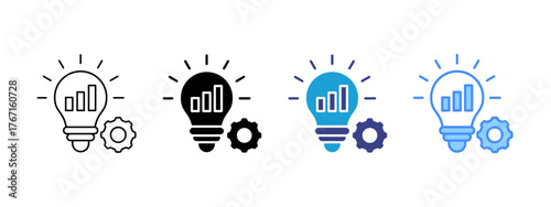 Strategy Development icon set multiple style collection