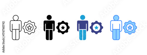 Talent Management icon set multiple style collection