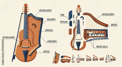 Anatomy and Deconstruction of Two Ancient Stringed Musical Instruments.