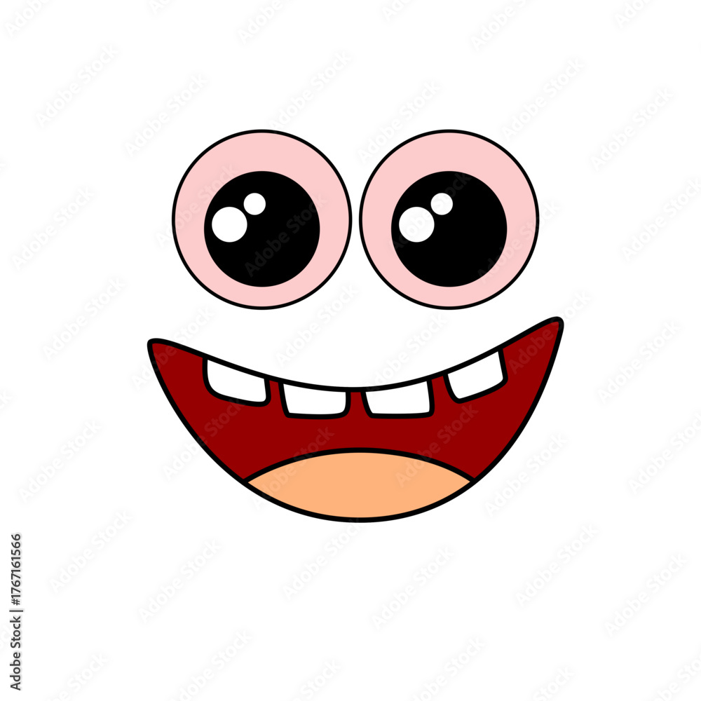 Fototapeta premium Cute Cartoon Monster Face